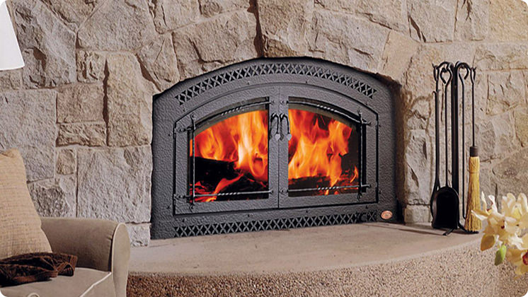 FireplaceX 44 Elite - Artisan™ double door hand hammered & wrought iron face
