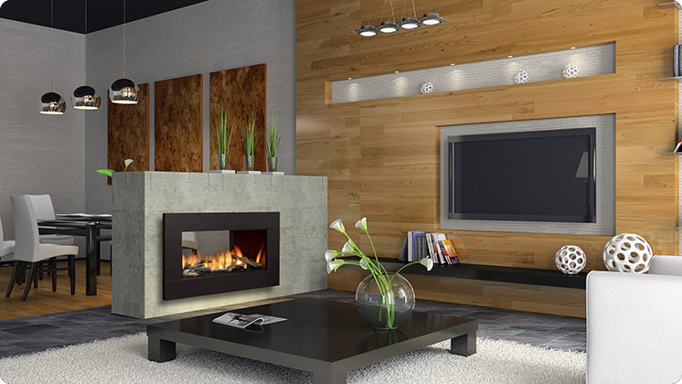Regency Horizon HZ42STE See-Sided Fireplace - Driftwood Logset