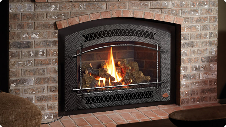 FireplaceX 33 DVI Large Gas Insert - Black painted Artisan™ face