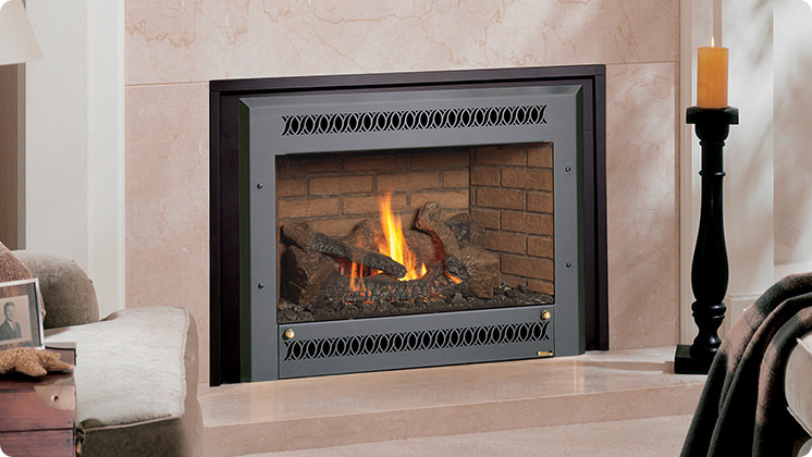 FireplaceX 34 DVL Large Gas Insert - Black painted Metropolitan™ face