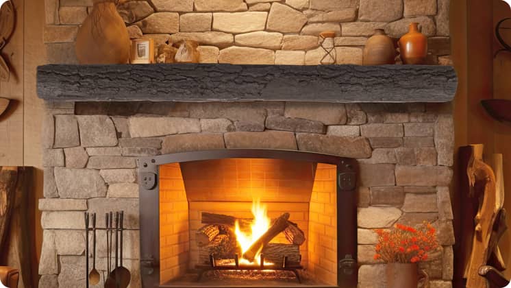 Lexington - Half Round Log Mantel