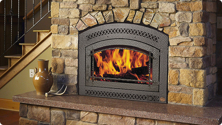 FireplaceX 36 Elite - Artisan™ single door hand hammered & wrought iron face